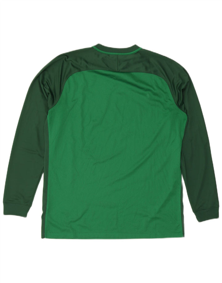 Camiseta Nike Dri Fit de manga larga para hombre, color verde, XL