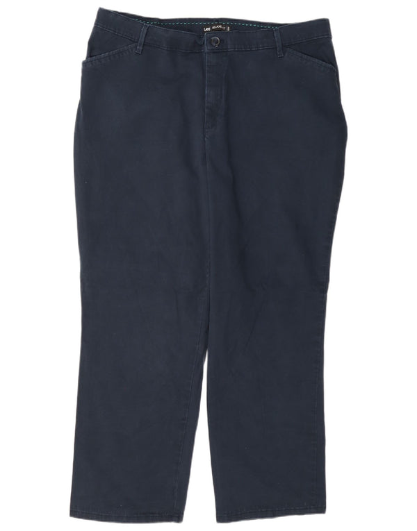 Lee Pantalones casuales de ajuste relajado para mujer US 18 2XL W38 L28 Azul marino Algodón