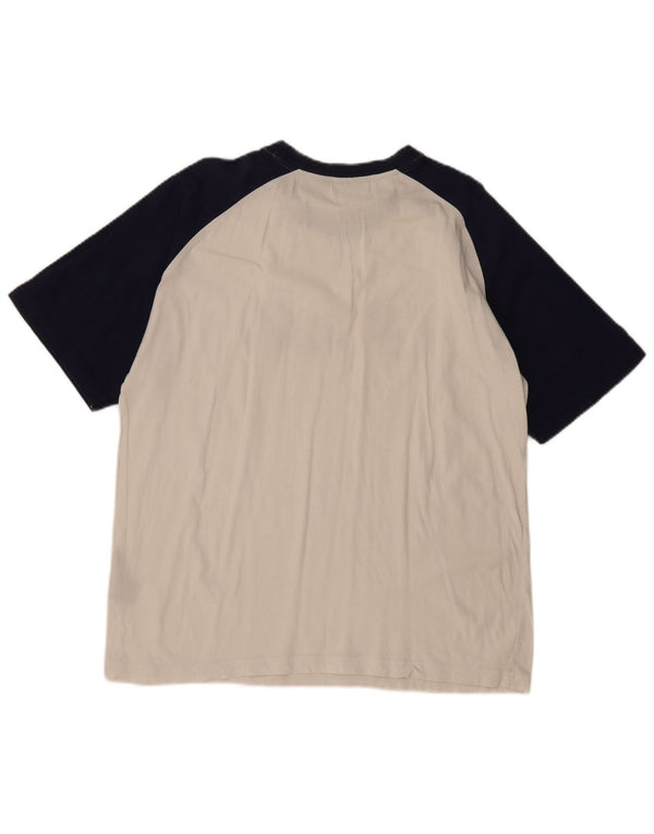 FILA Camiseta gráfica para hombre Top grande de algodón con bloques de color blanco