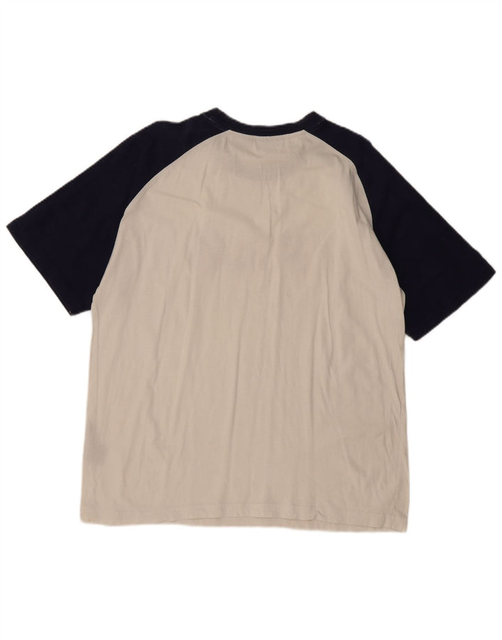 FILA Camiseta gráfica para hombre Top grande de algodón con bloques de color blanco