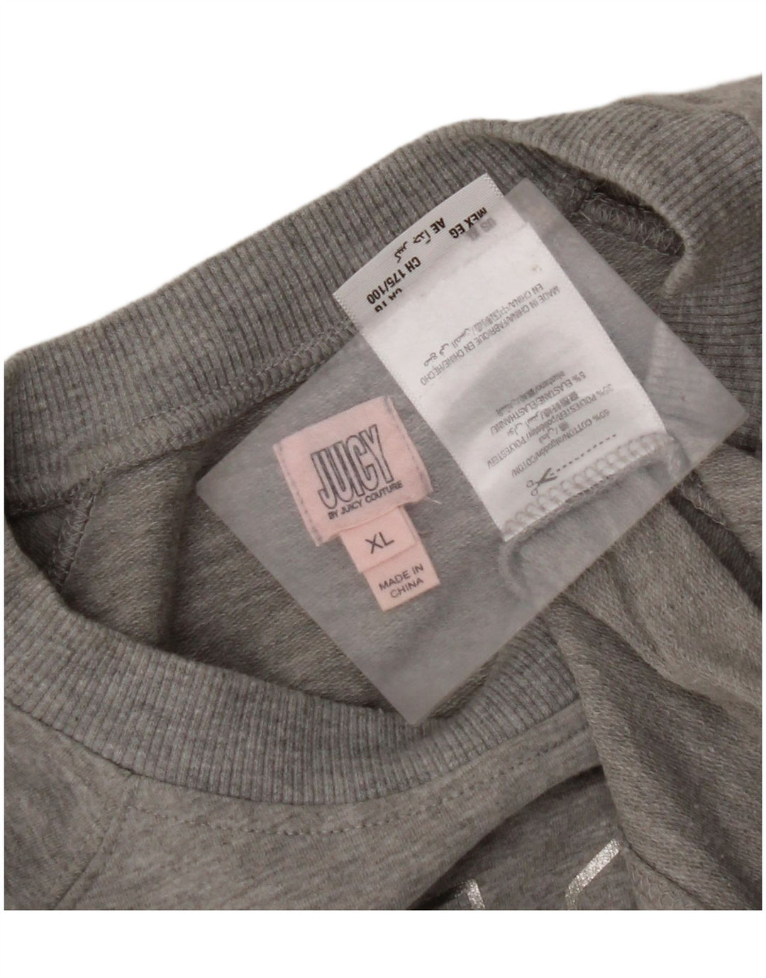 JUICY COUTURE Sudadera gráfica para mujer Jumper UK 40 XL Algodón gris