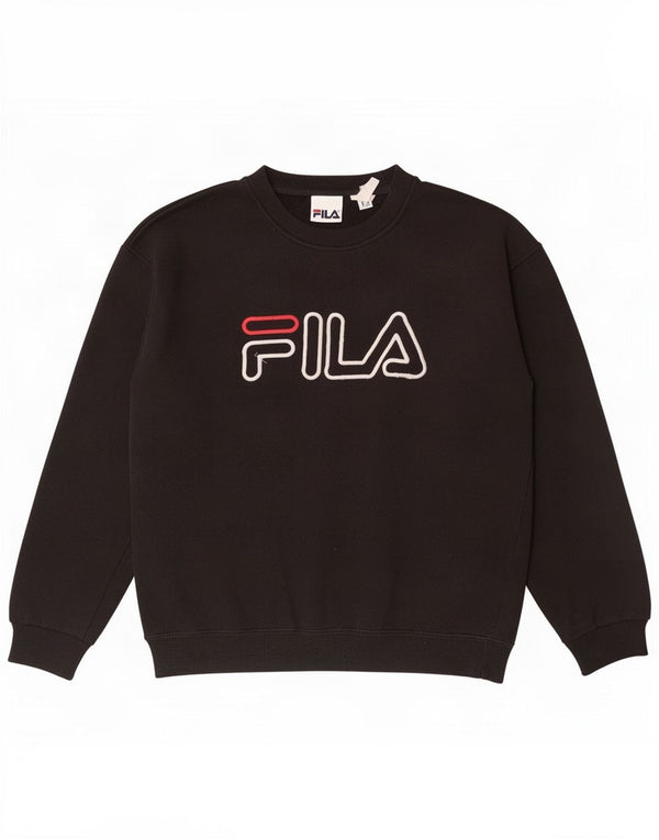 Fila Mens Graphic Sudadera Jumper Pequeño Negro