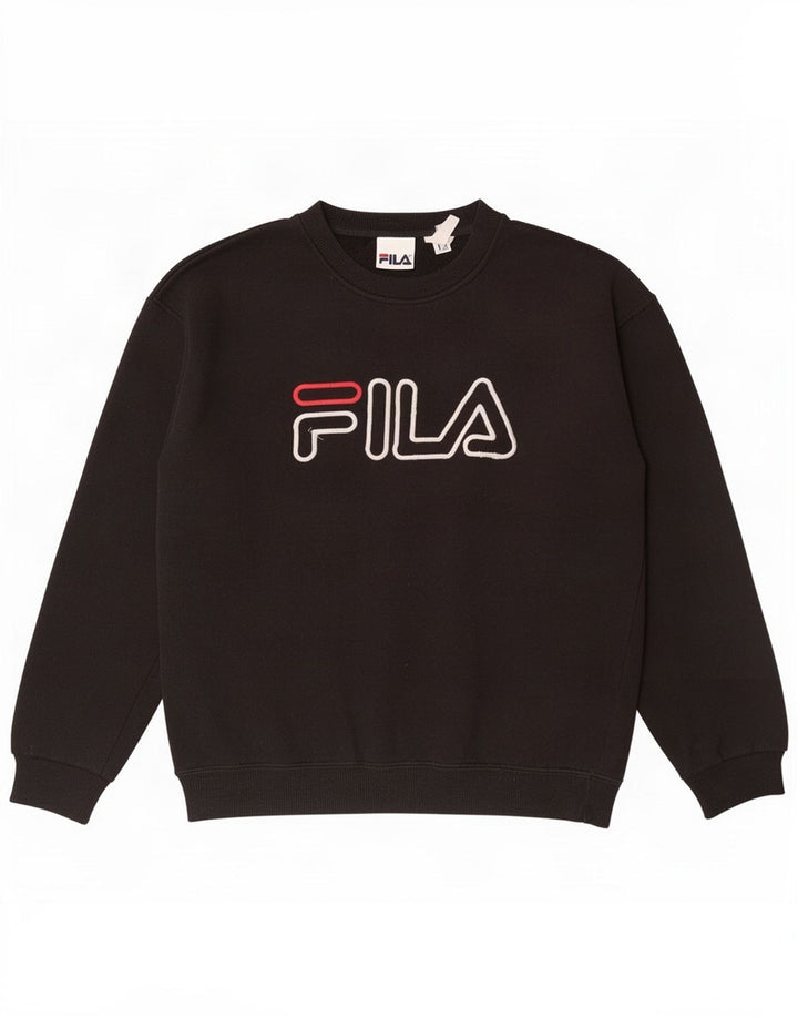 Fila Mens Graphic Sudadera Jumper Pequeño Negro