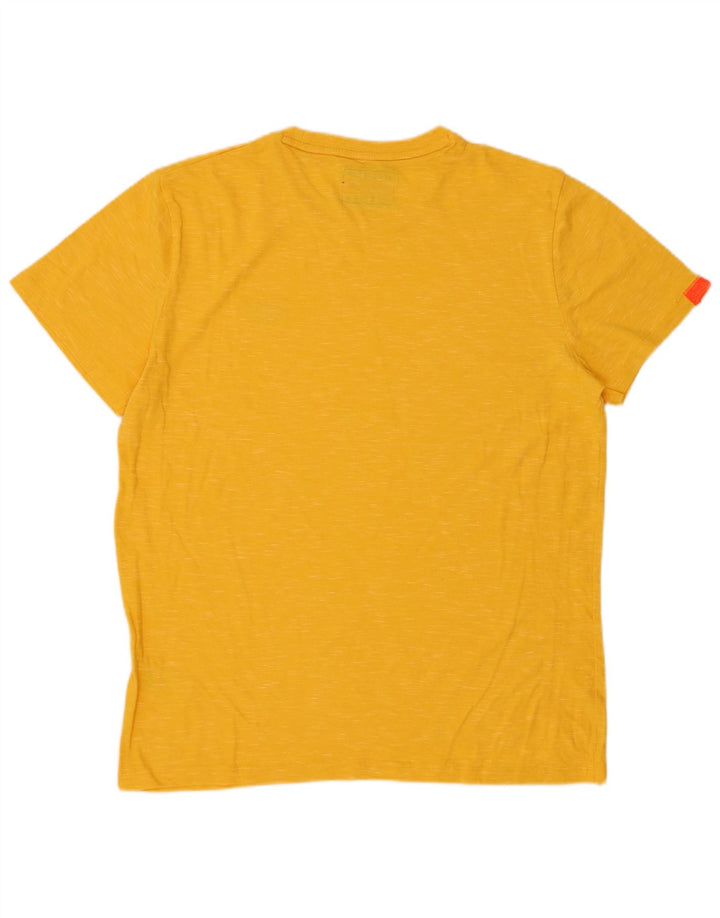 SUPERDRY Camiseta Hombre Top XL Algodón Moteado Amarillo
