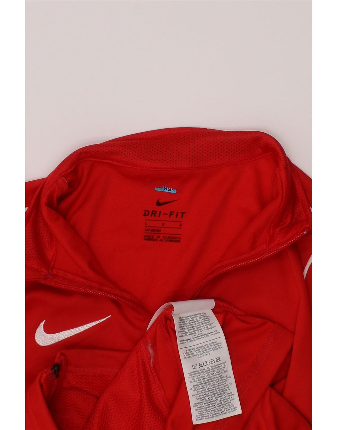 NIKE Boys Dri Fit Chándal Top Chaqueta 12-13 años Grande Poliéster Rojo