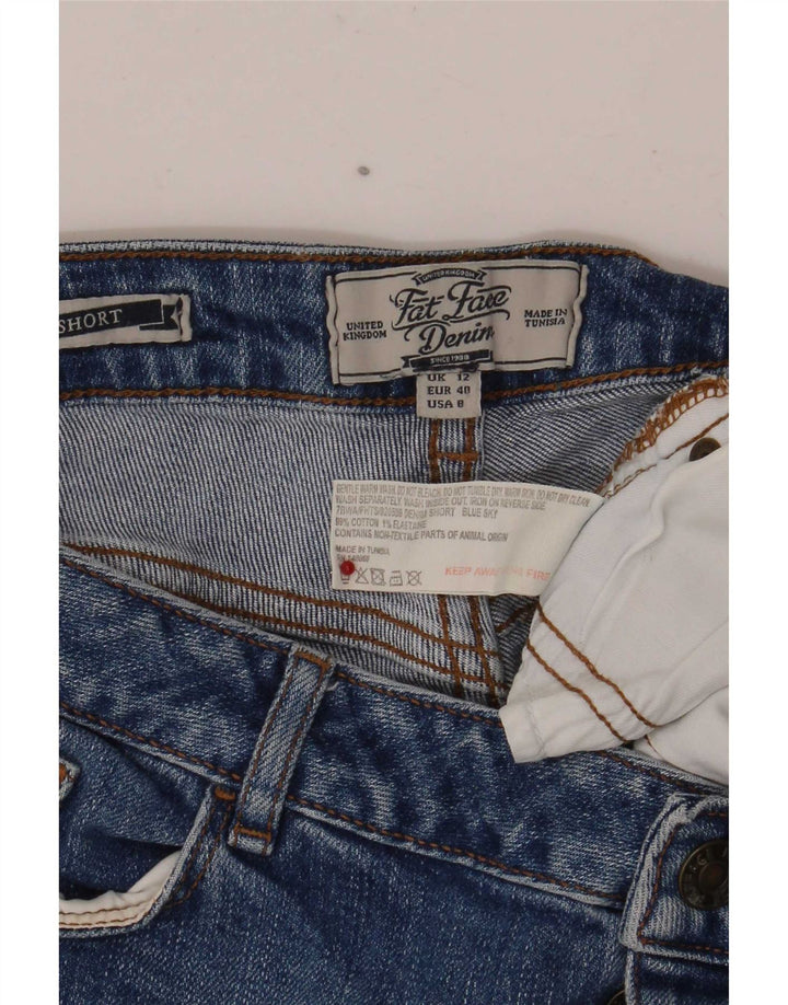 Pantalones cortos vaqueros para mujer Fat Face UK 12 Medium W32 Algodón azul