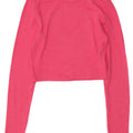 Zara Mujer Crop Top Manga Larga UK 42 Algodón Rosa Medio