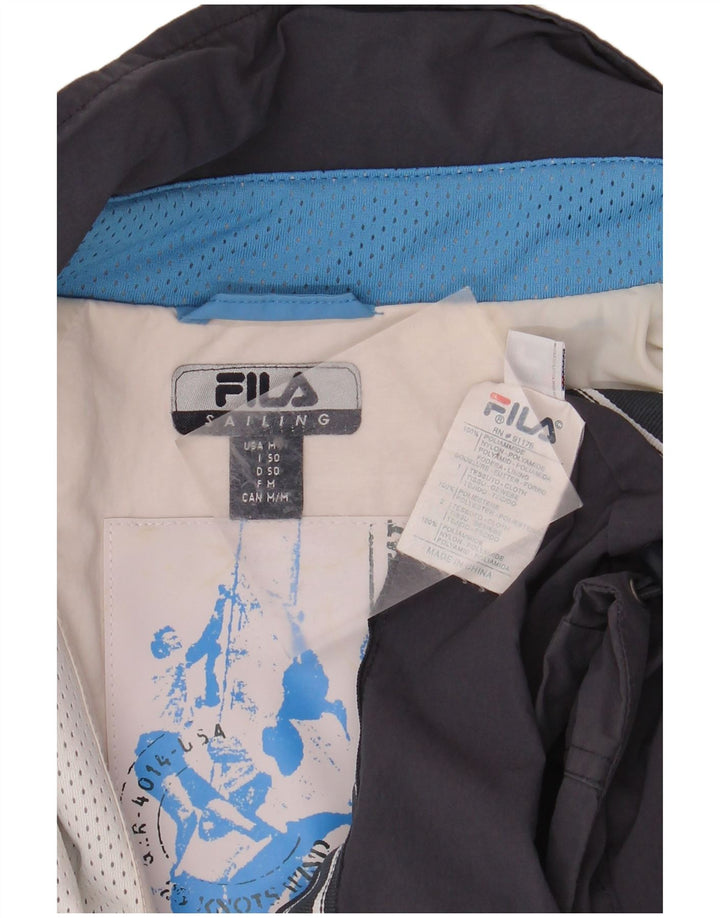 FILA Chaqueta cortavientos para hombre IT 50 Large Azul marino Colorblock Poliamida