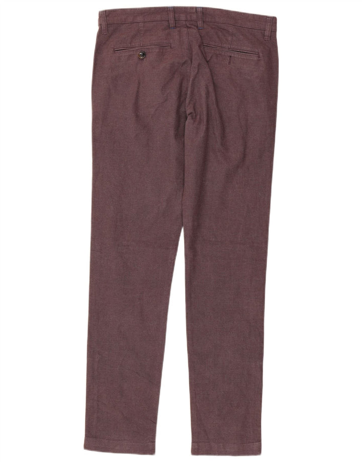 Ted Baker Pantalones de traje ajustados para hombre W32 L32 Algodón granate
