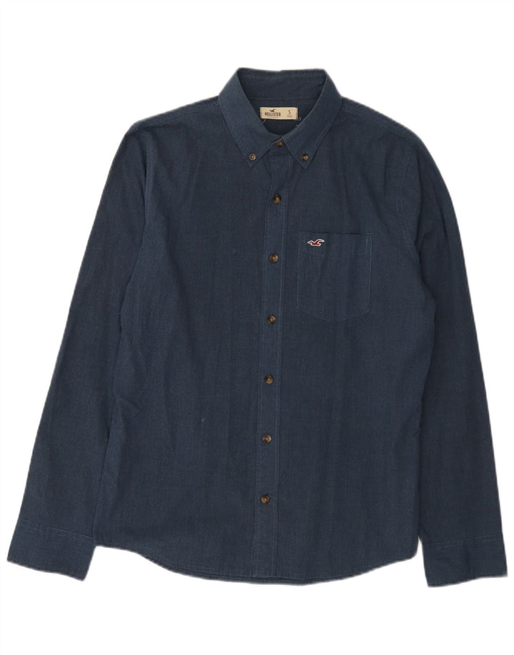 Camisa HOLLISTER Hombre Small Azul Marino Algodón