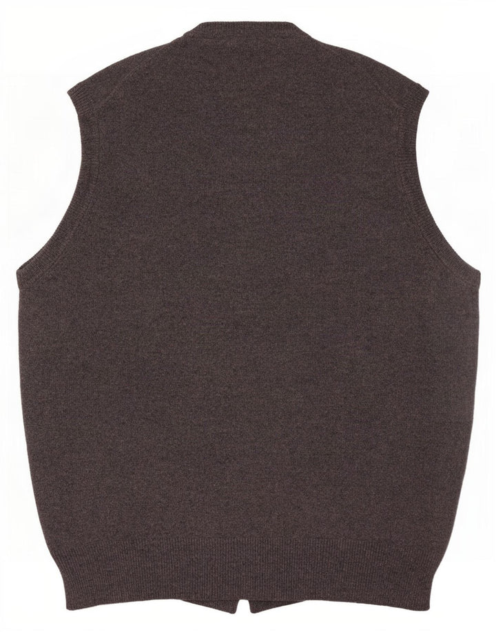 Munrospun Chaleco para hombre Camiseta sin mangas EU 52 Lana gris grande