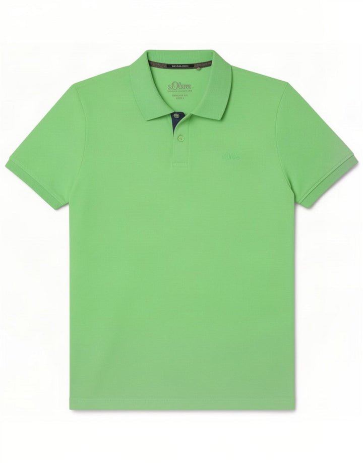 S.Oliver Polo de corte regular para hombre Poliéster verde grande