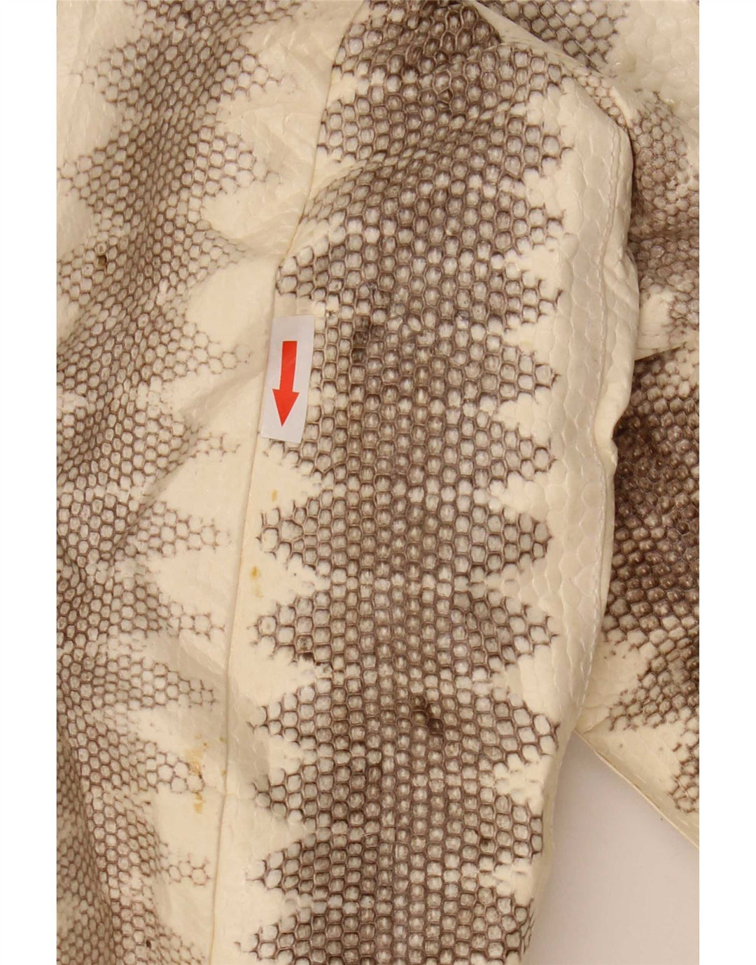 Lee Sands Chaqueta de cuero para hombre UK 40 Large Beige Animal Print