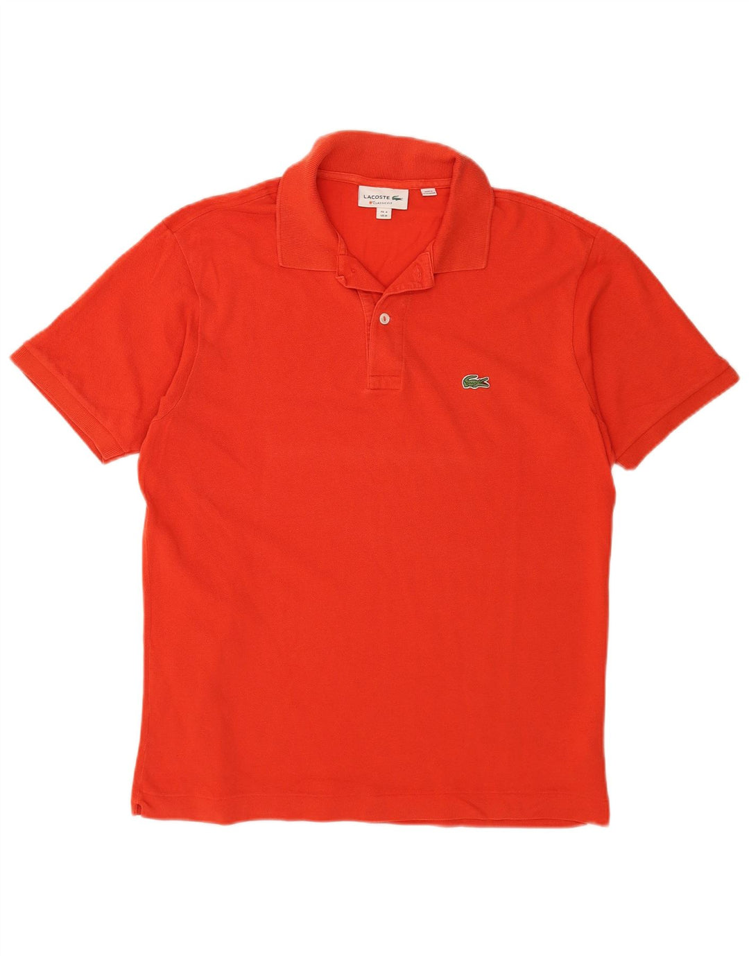 LACOSTE Polo de corte clásico para hombre talla 4 mediano algodón naranja