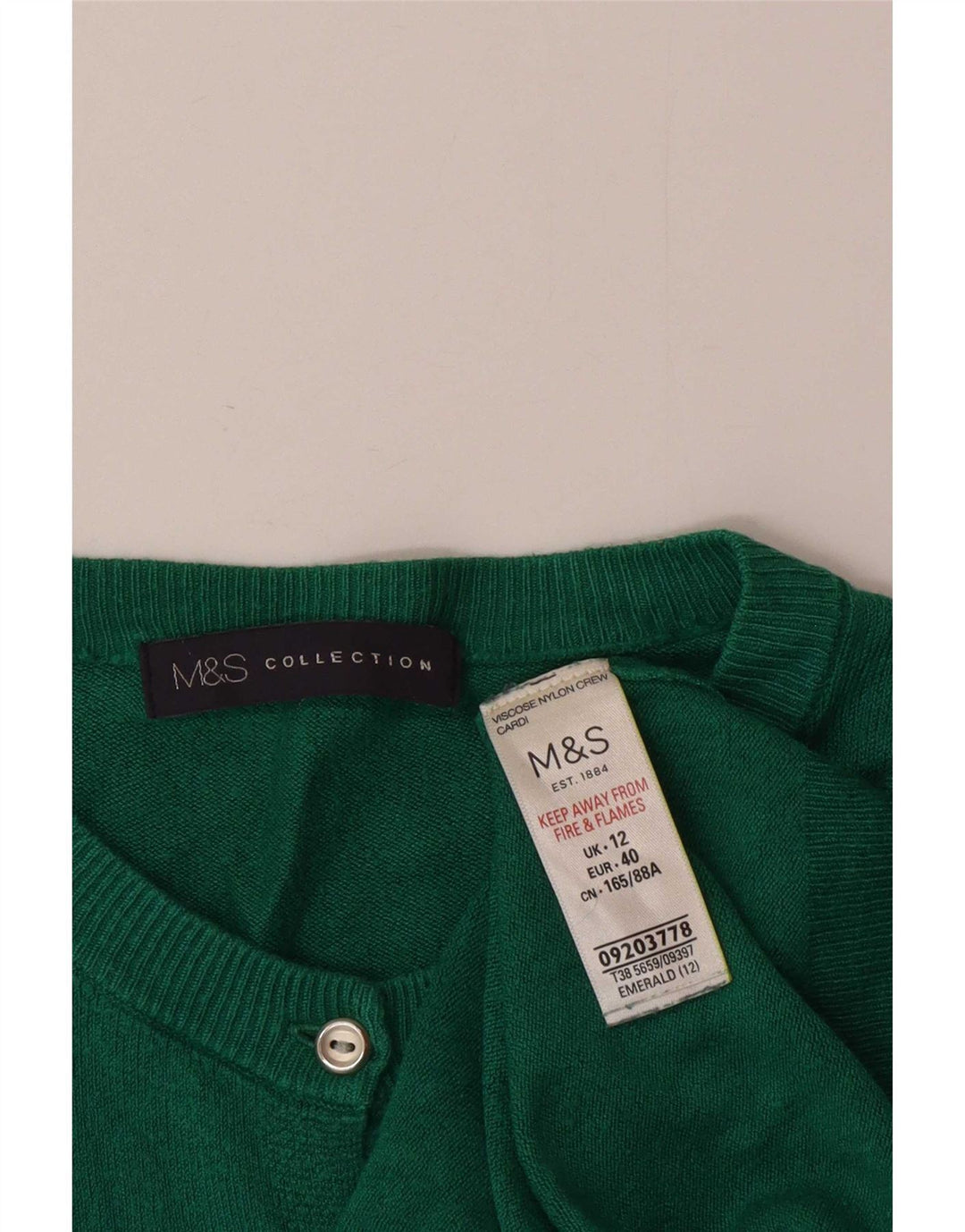Marks & Spencer - Cárdigan para mujer, talla 40, viscosa verde medio