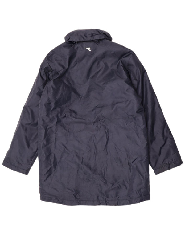 Diadora Abrigo cortavientos con capucha para hombre ES 38 Medium Azul marino Colorblock