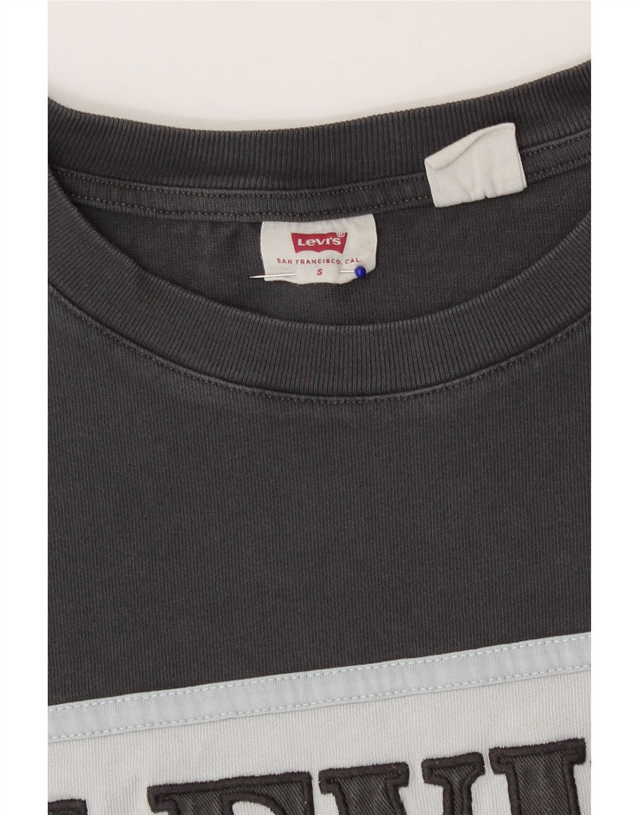Levi's Camiseta extragrande con gráfico para mujer UK 10 Small Grey Colourblock
