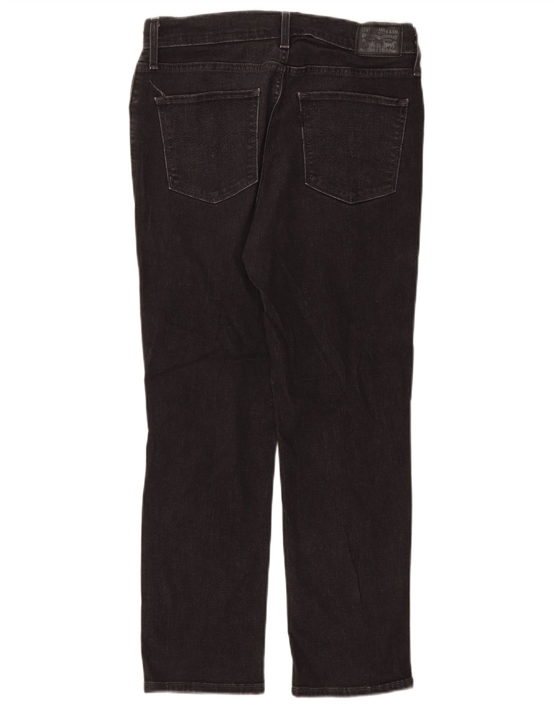 LEVI'S Jeans rectos de talle alto desgastados 724 para mujer W31 L26 Algodón gris