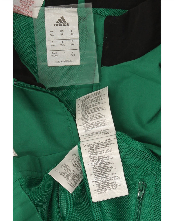 Adidas Chaqueta de chándal para niño 13-14 años XL Verde Colorblock Poliéster