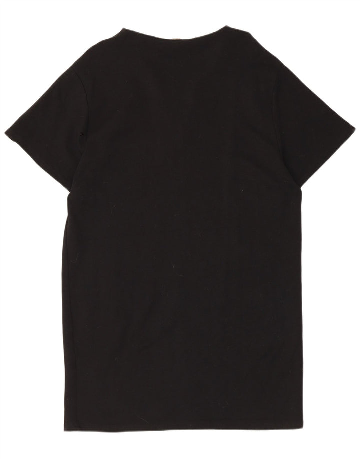 Zara Mujer Vestido Camiseta Reino Unido 44 Mediano Negro