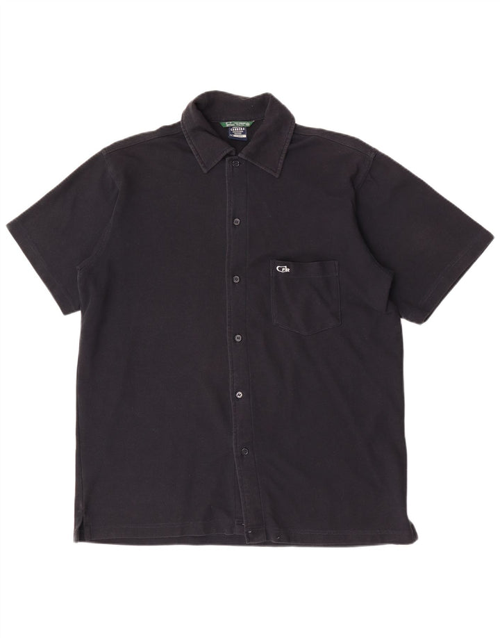 Carrera - Camisa de manga corta para hombre, talla grande, color negro