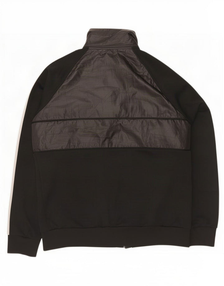 Adidas - Chaqueta de chándal para hombre, talla grande, poliéster negro