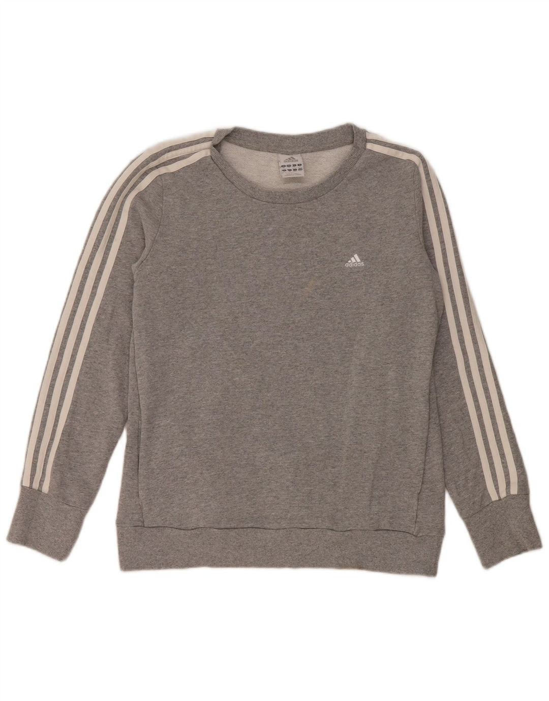 Adidas Mujer Sudadera Jumper UK 12/14 Algodón Gris Medio