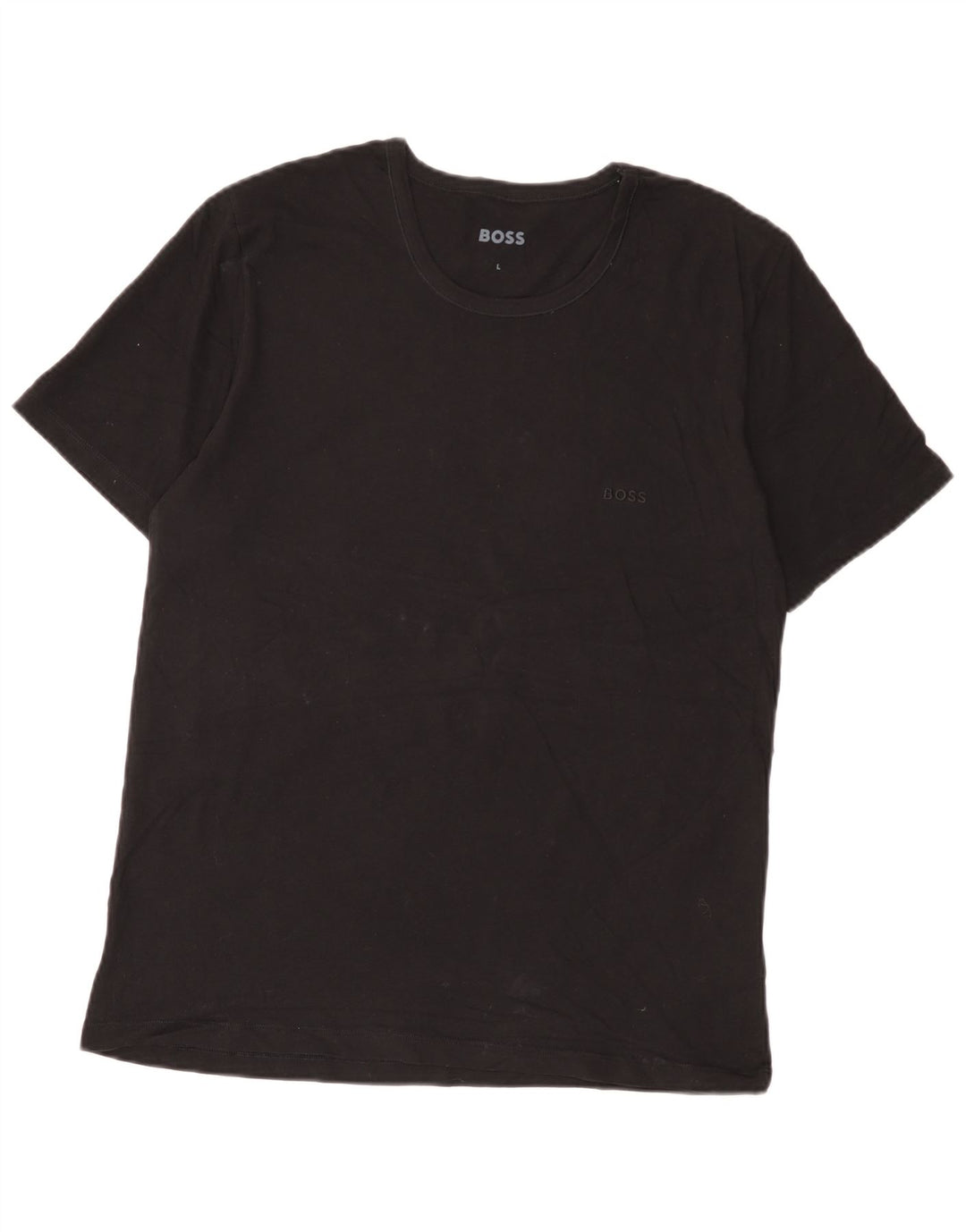 Hugo Boss Hombre Camiseta Top Grande Algodón Negro