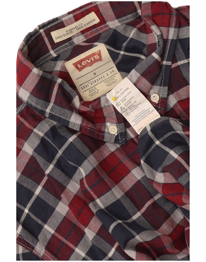 Levi's Camisa de corte estándar para hombre de algodón a cuadros multicolor mediano