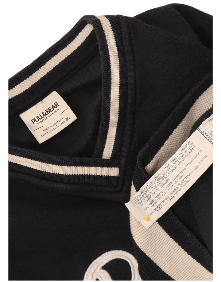 Pull & Bear Hombre Pasadena Sudadera tipo jersey grande en color azul marino