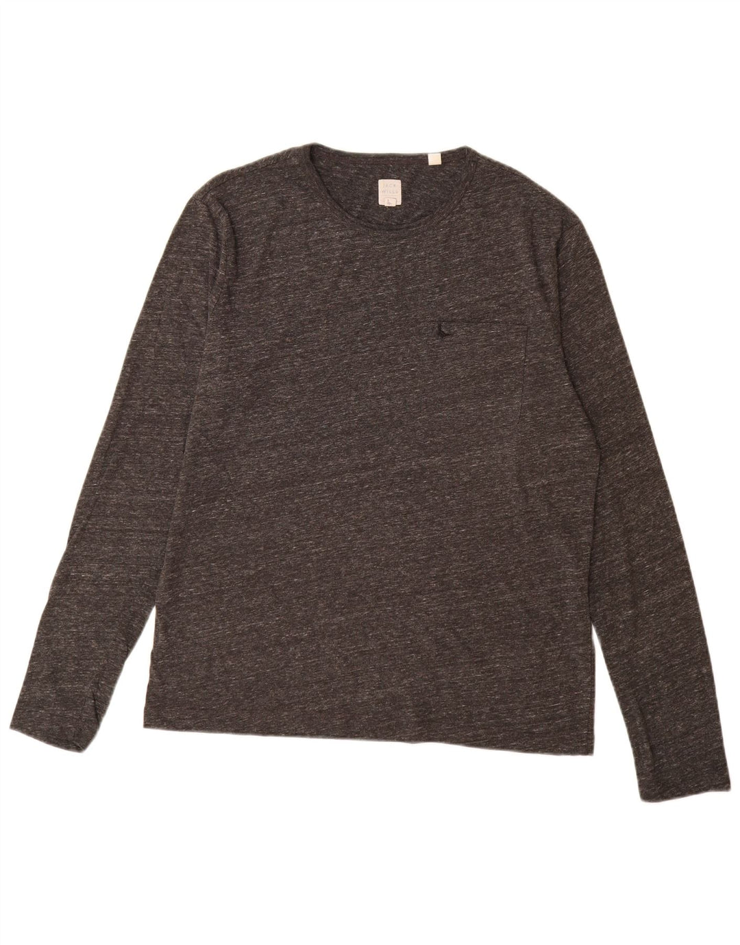 Camiseta Jack Wills para hombre de manga larga de algodón moteado en gris medio