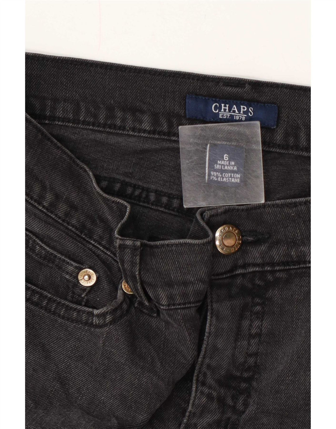 Chaps Jeans rectos para mujer US 6 mediano W30 L30 algodón gris
