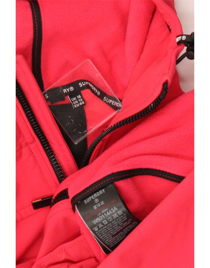 Superdry Chaqueta Cortavientos Corta Con Capucha Para Mujer UK 46 Poliéster Rosa Grande