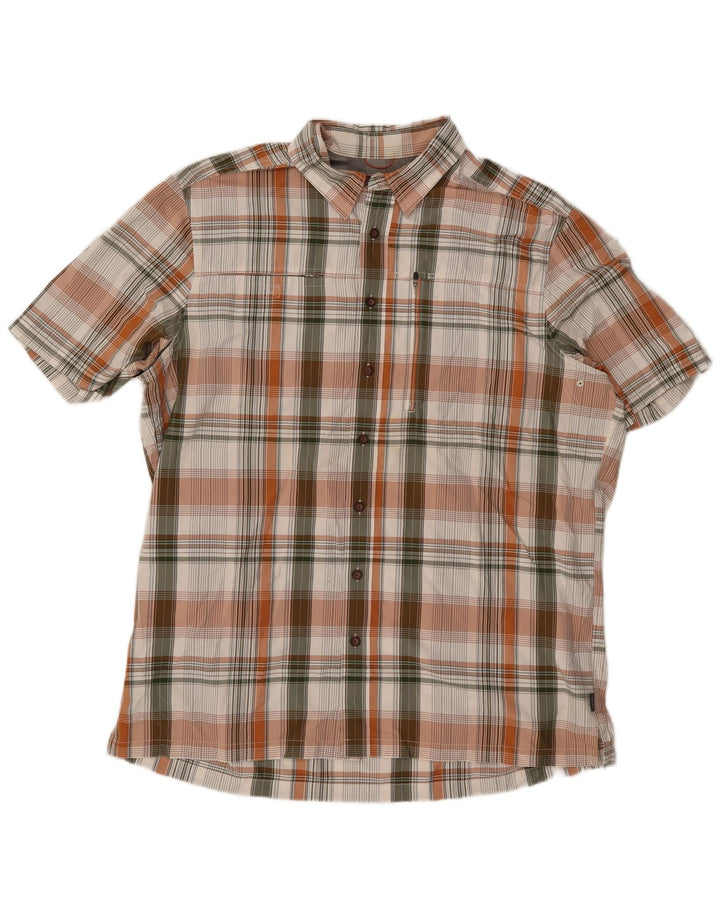 EDDIE BAUER Camisa Manga Corta Hombre XL Cuadros Multicolor Poliéster