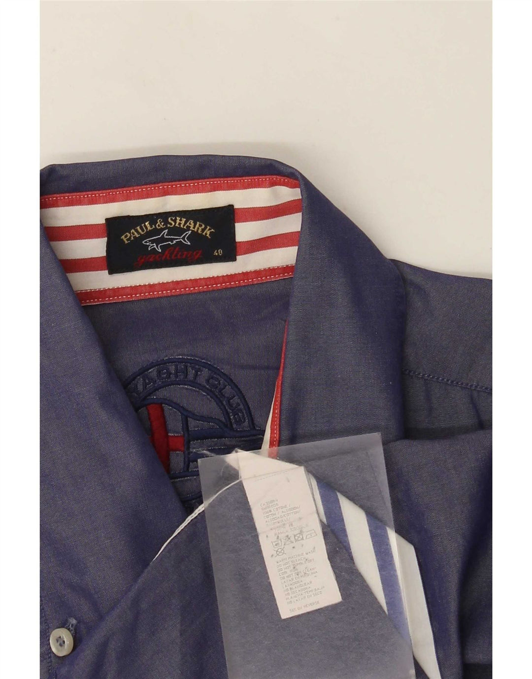 Paul & Shark Camisa para hombre Talla 40 Mediana Algodón morado