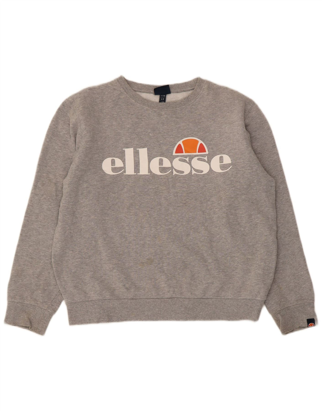 Ellesse Sudadera con gráfico extragrande para mujer, talla 10, color gris pequeño
