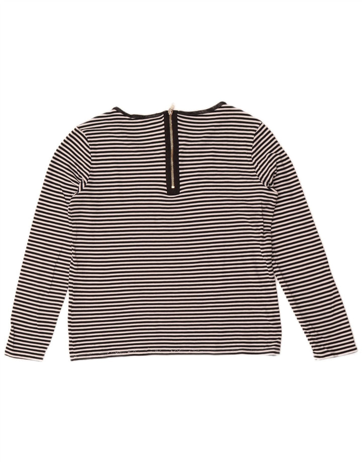 Hugo Boss Mujer Top Manga Larga UK 42 Mediano Rayas Negras