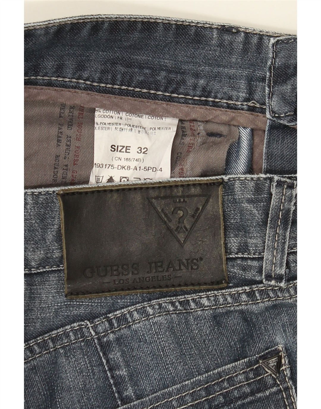 GUESS Mens Straight Jeans W32 L34 Blue Cotton Vintage Guess and Second-Hand Guess from Messina Hembry 