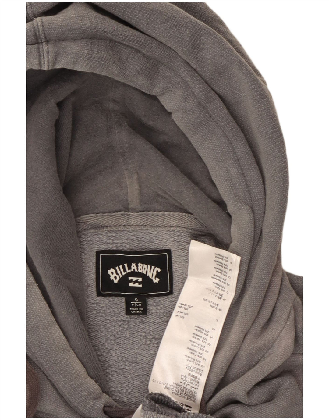 BILLABONG Jersey con capucha gráfico para hombre pequeño algodón gris