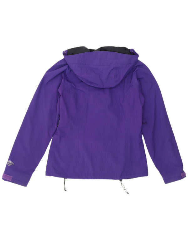 Columbia Chaqueta impermeable con capucha para mujer UK 40 Small Púrpura Nylon