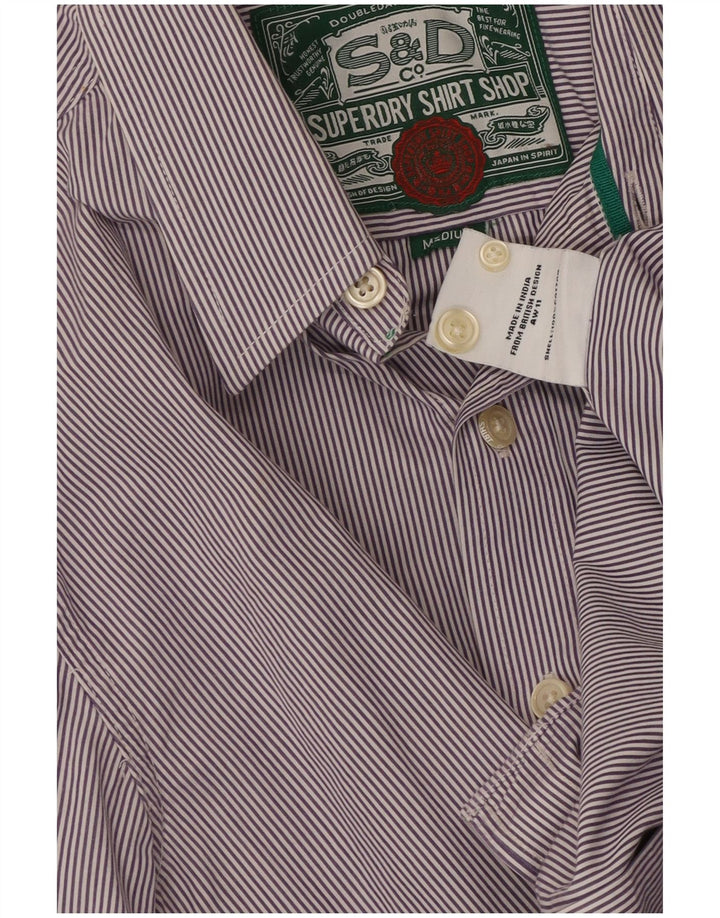 Camisa SUPERDRY Hombre Algodón Rayas Pintadas Morado Medio