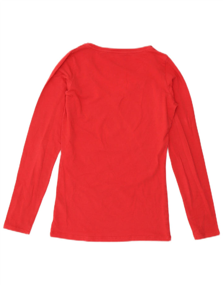Guess Top gráfico para mujer de manga larga UK 8 Small Red Cotton