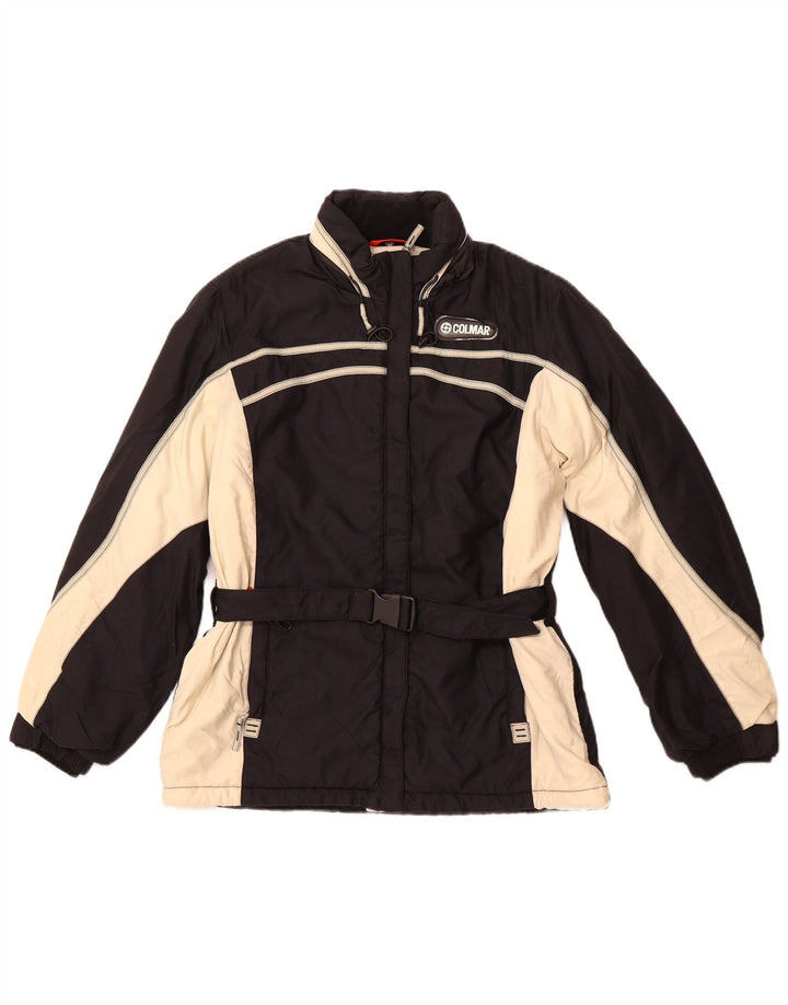 COLMAR Chaqueta de esquí con capucha para mujer IT 46 Large Black Colourblock Nylon