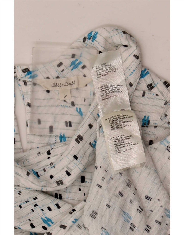 Blusa para mujer de White Stuff, talla 8, talla pequeña, de algodón geométrico