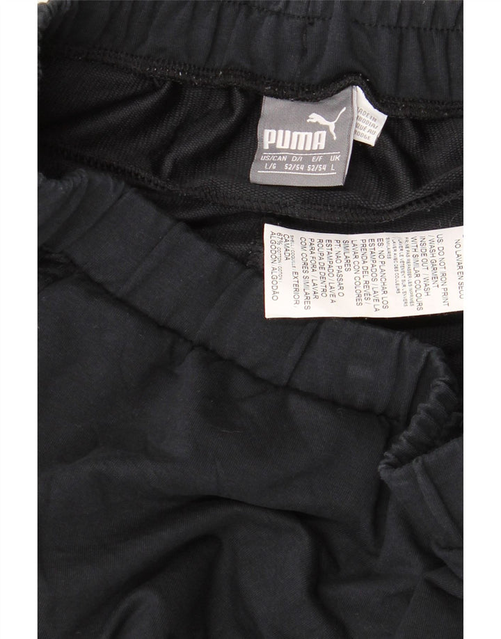 PUMA Pantalones de chándal para hombre, talla grande, algodón negro