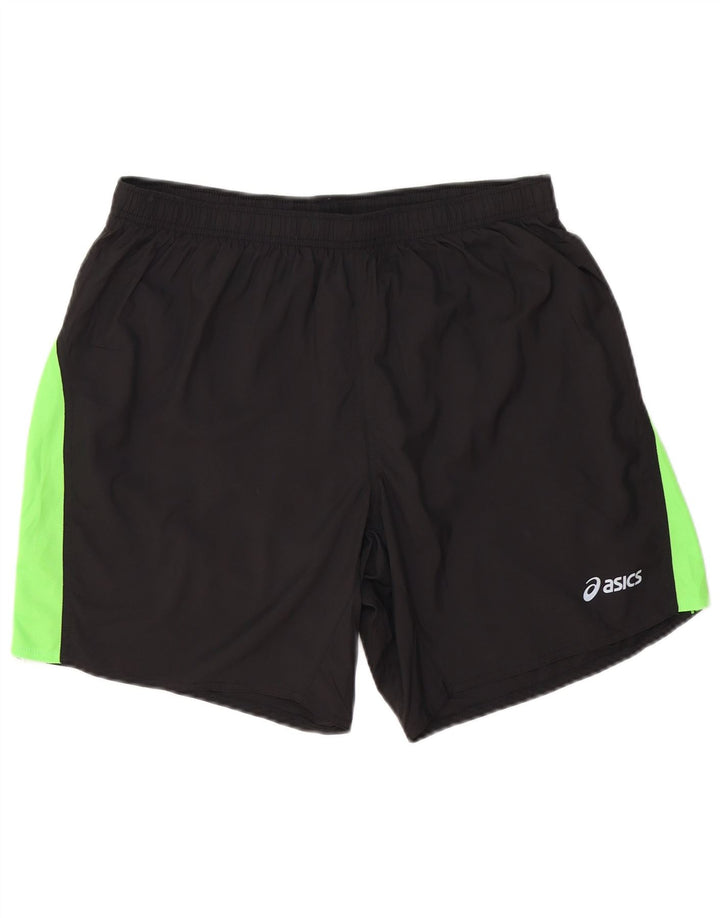 Asics Pantalones cortos deportivos para hombre XL Negro Colorblock Poliéster