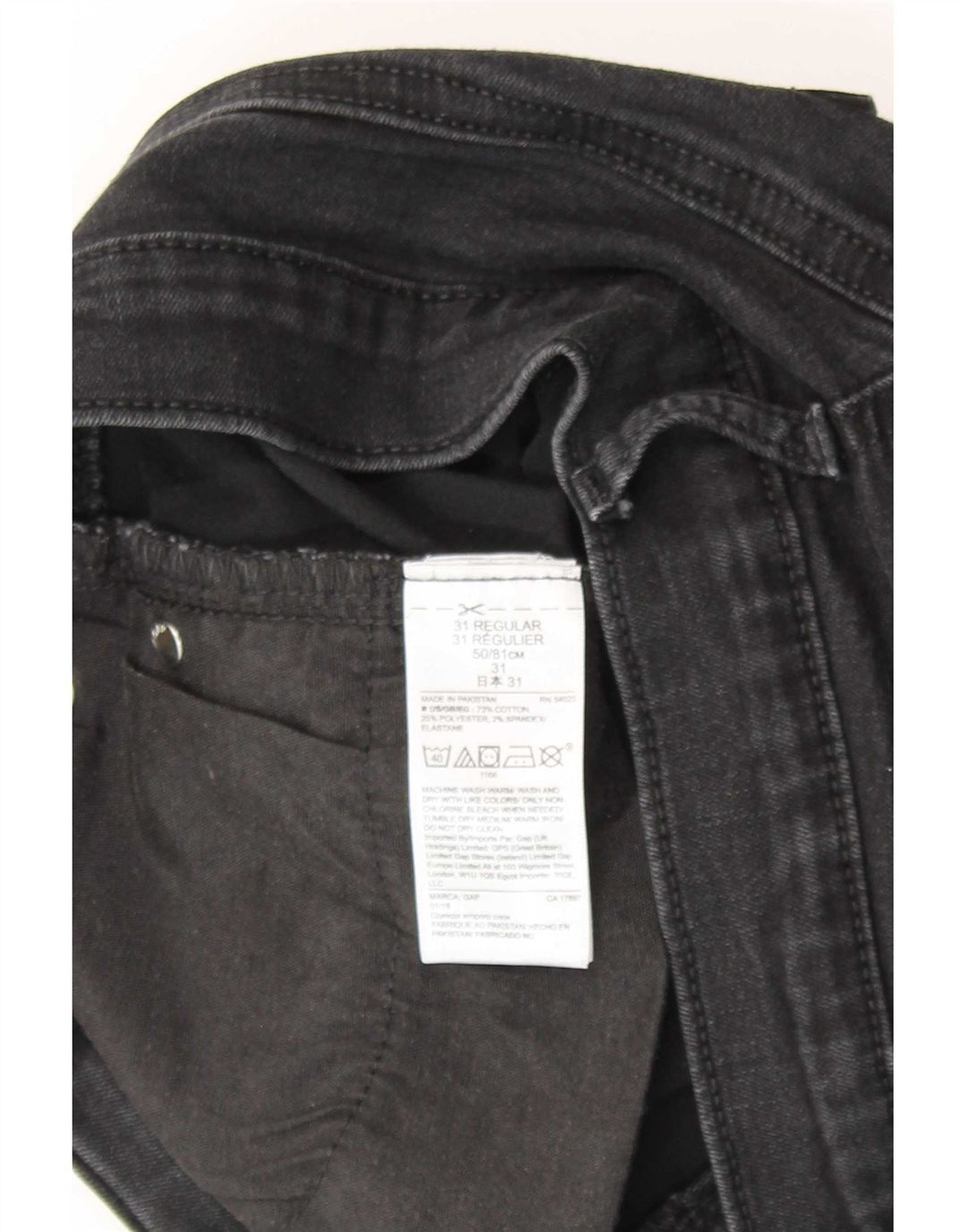 Vaqueros rectos Gap para mujer W31 L30 Algodón negro