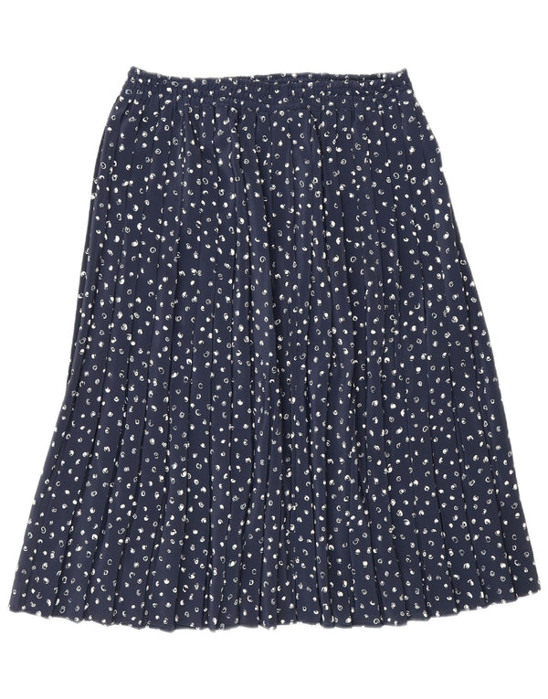 Vintage mujer plisada A-Line falda W32 grande azul marino manchado