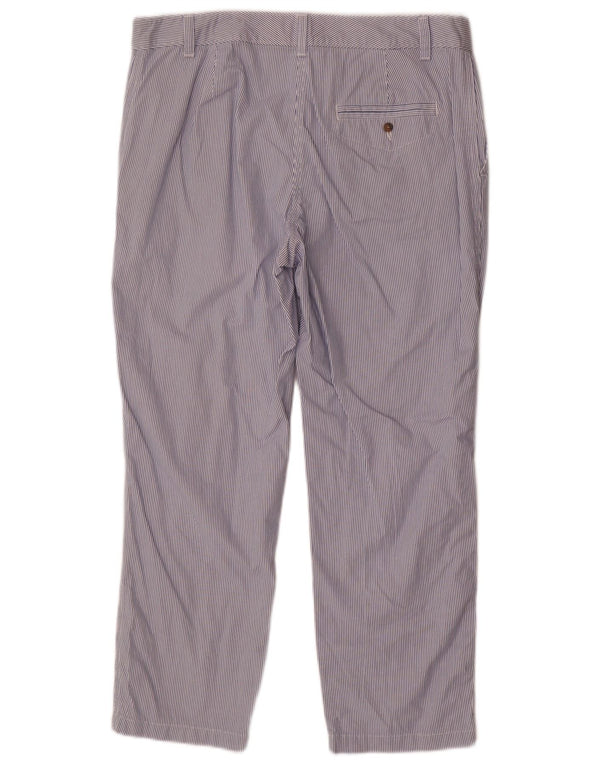 Marks & Spencer Pantalones Chinos para Mujer Reino Unido 14 Grande W34 L26 Azul Pinstripe