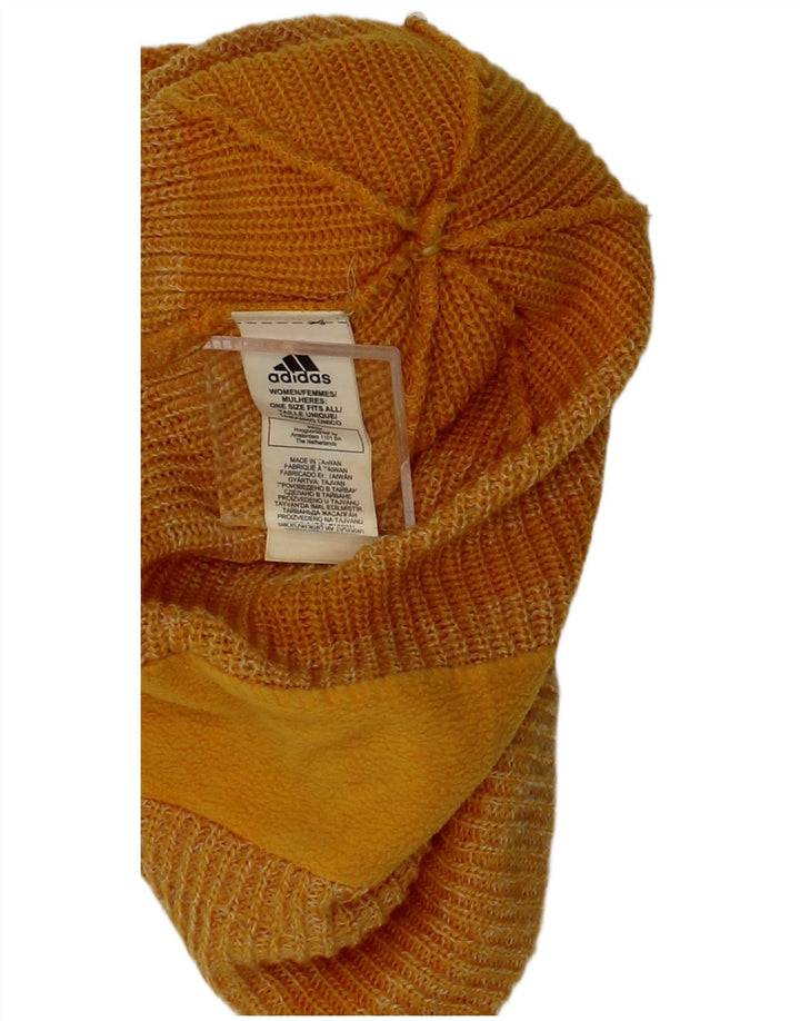 Adidas - Gorro de punto para mujer, talla única, acrílico a rayas amarillas